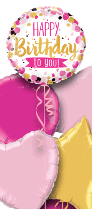 Happy Birthday To You Pink and Gold Balloon