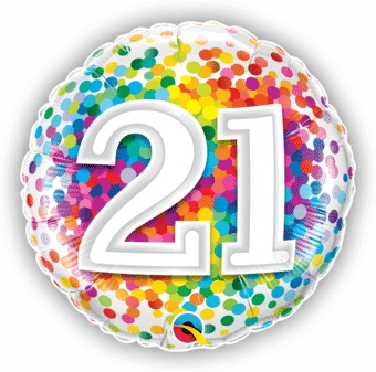 21st Rainbow Confetti