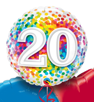20th Birthday Confetti Balloon