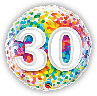 30th Rainbow Confetti