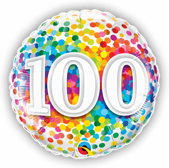 100th Rainbow Confetti
