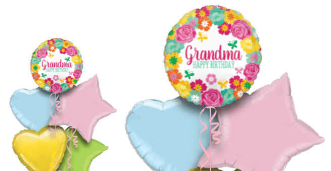 Birthday Grandma Floral Balloon