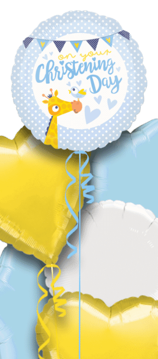 Boy Christening Giraffe Balloon
