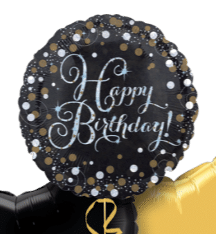 Gold and Silver Sparkle Birthday Balloon