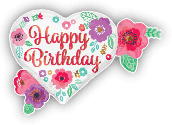 Birthday Heart Flower Cluster