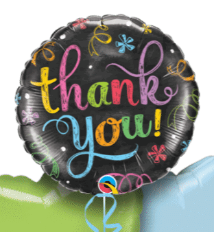 Thanks Colourful Chalk Board Balloon