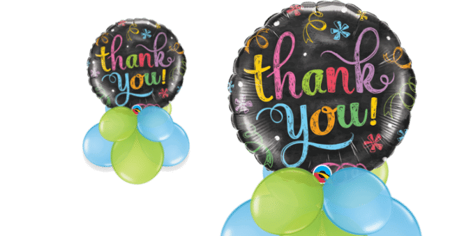 Thanks Colourful Chalk Board Balloon