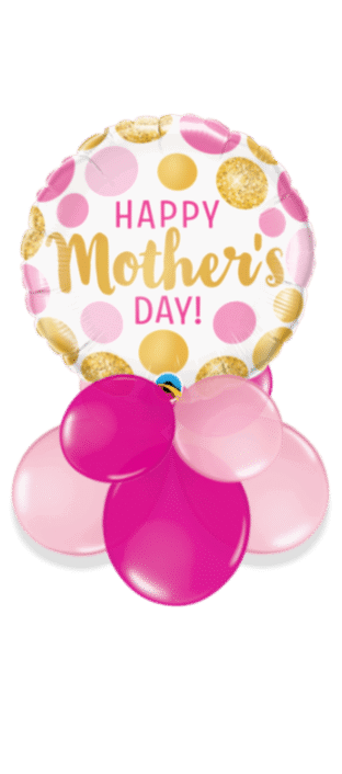 Happy Mothers Day Pink and Gold Dots Balloon