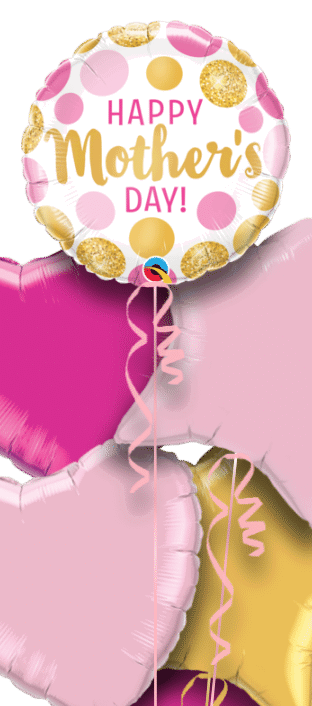 Happy Mothers Day Pink and Gold Dots Balloon