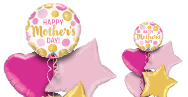 Happy Mothers Day Pink and Gold Dots Balloon