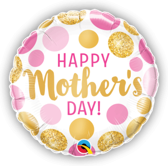 Happy Mothers Day Pink and Gold Dots