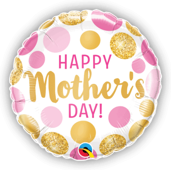 Happy Mothers Day Pink and Gold Dots