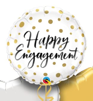 Happy Engagement Gold Dots Balloon