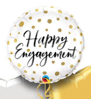 Happy Engagement Gold Dots Balloon