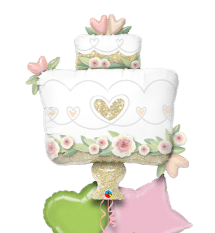 Glitter Gold Wedding Cake Balloon