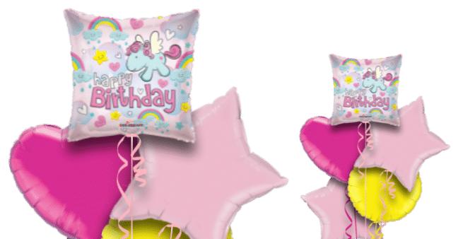 Happy Birthday Unicorns and Rainbows Balloon