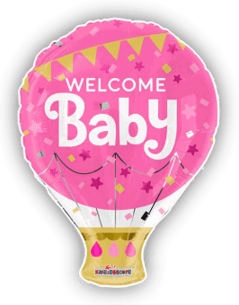 Welcome Baby Girl Hot Air Balloon