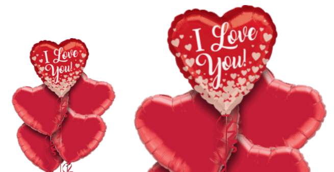 I Love You Pink Hearts Balloon