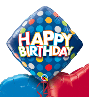 Birthday Blue and Colorful Dots Balloon