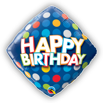 Birthday Blue and Colorful Dots
