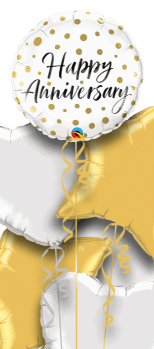 Happy Anniversary Gold Dots Balloon