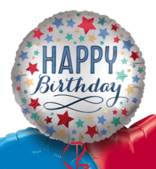 Happy Birthday Satin Stars Balloon