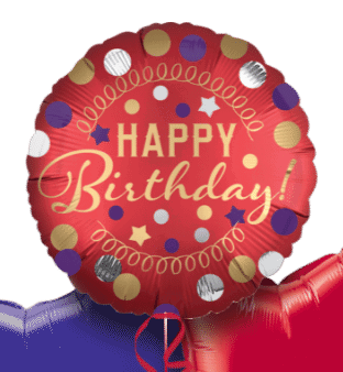 Happy Birthday Red Satin Balloon