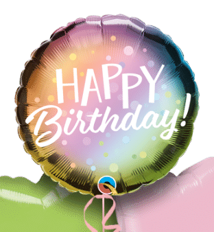 Birthday Metallic Ombre Dots Balloon