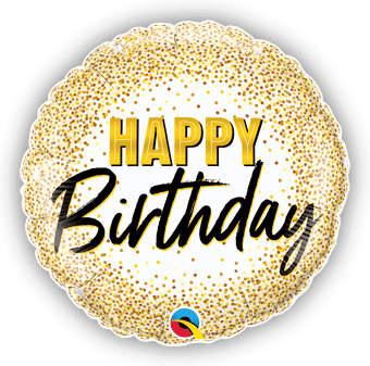 Birthday Gold Glitter Dots