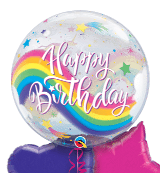 Birthday Rainbow Unicorns Bubble Balloon