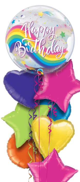 Birthday Rainbow Unicorns Bubble Balloon