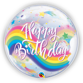 Birthday Rainbow Unicorns Bubble