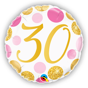 30 Pink and Gold Dots