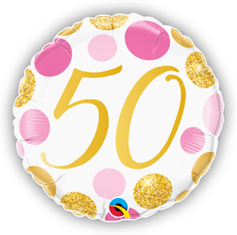 50 Pink and Gold Dots