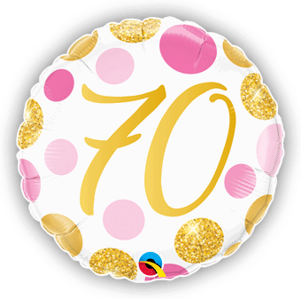 70 Pink and Gold Dots
