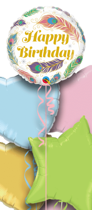 Birthday Peacock Feathers Balloon
