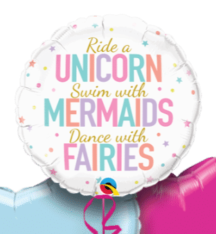 Unicorn Mermaid Fairies Messages Balloon