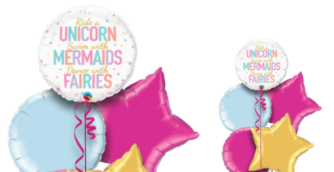 Unicorn Mermaid Fairies Messages Balloon