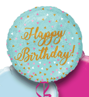 Shimmer Gold Birthday Script Balloon
