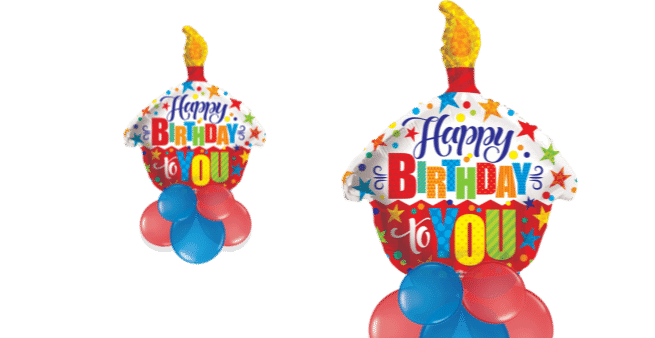 Happy Birthday To You Cupcake Balloon