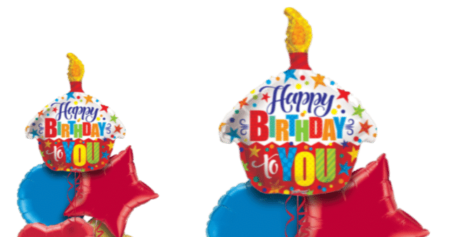 Happy Birthday To You Cupcake Balloon