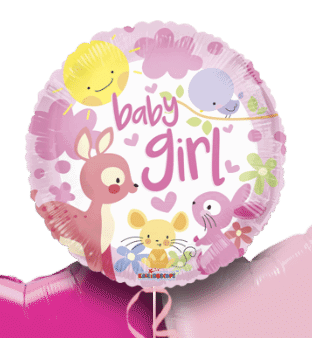 Baby Girl Woodland Animals Balloon