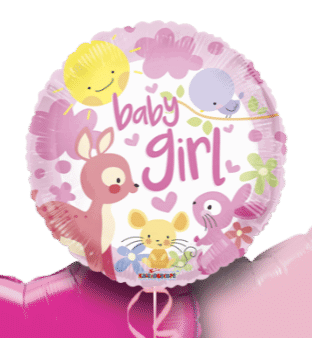 Baby Girl Woodland Animals Balloon