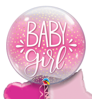 Baby Girl Confetti Bubble Balloon