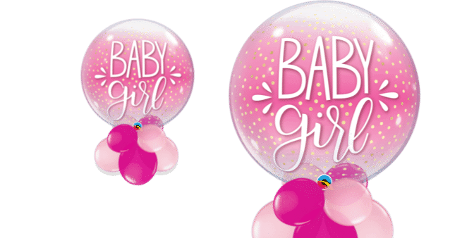 Baby Girl Confetti Bubble Balloon