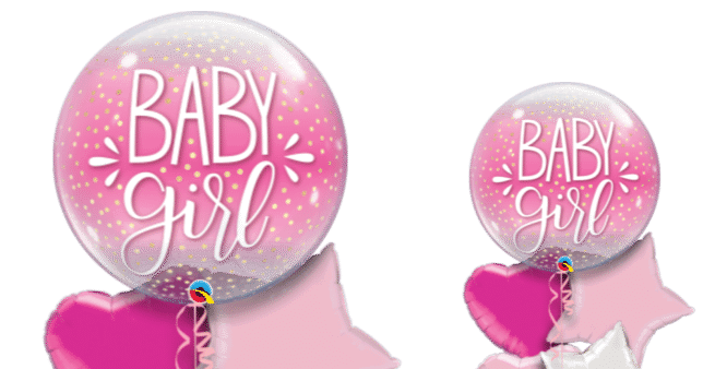 Baby Girl Confetti Bubble Balloon