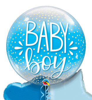 Baby Boy Confetti Bubble Balloon