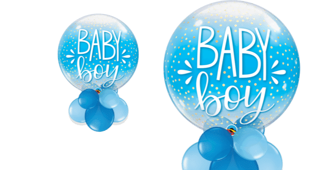 Baby Boy Confetti Bubble Balloon