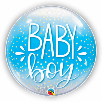 Baby Boy Confetti Bubble