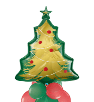 Christmas Tree Brushed Gold Balloon